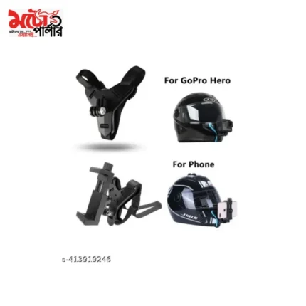 black helmet chin mount for action camera - 2