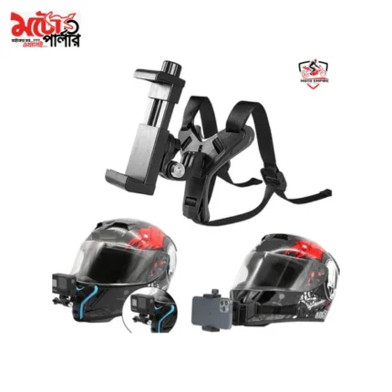 black helmet chin mount for action camera