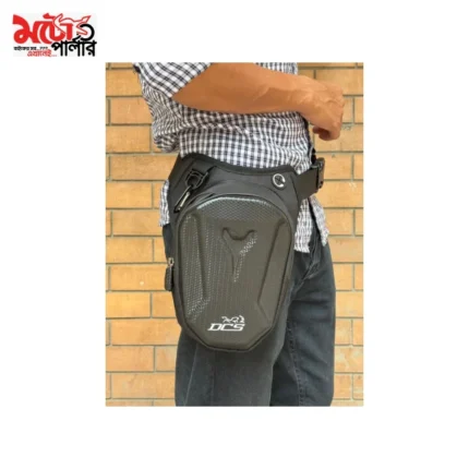 DCS Carbon Fiber Thigh Bag on motorcycle