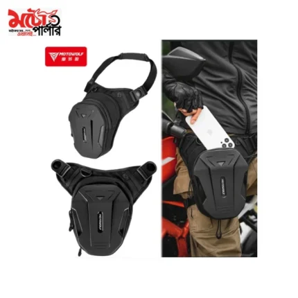 black waterproof motorcycle leg bag - 2