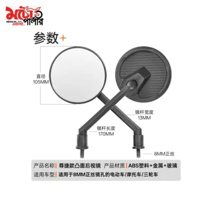 MAGAZI carbon round motorcycle mirror